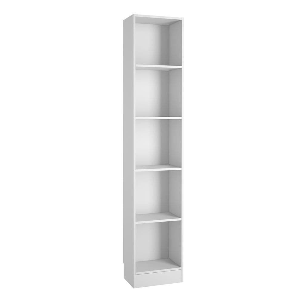 Essentials Tall Narrow Bookcase (4 Shelves) in White